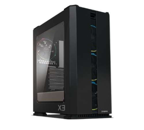 Корпус ZALMAN X3, ATX, BLACK, WINDOW, 2x3.5", 2x2.5", 2xUSB2.0, 2xUSB3.0, FRONT 3x120mm RGB, REAR 1x120mm RGB (X3 BLACK)