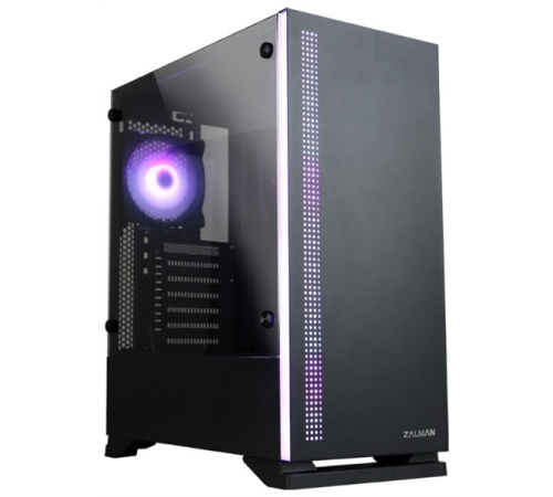 Корпус ZALMAN S5, ATX, BLACK, WINDOW, 2xCOMBO (3.5" or 2.5"), 4x2.5", 2xUSB2.0, 1xUSB3.0, FRONT 1x120mm, REAR 1x120mm RGB (S5 BLACK)