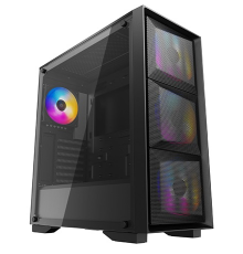 Корпус Deepcool MATREXX 50 MESH 4FS без БП, боковое окно (закаленное стекло), 3xColor LED 120мм вентилятора спереди, 1xColor LED 120мм вентилятор сзади, черный, ATX (MATREXX 50 MESH 4FS)
