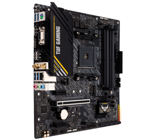 Материнская плата ASUS TUF GAMING A520M-PLUS WIFI, Socket AM4, A520, 4*DDR4,  D-Sub+DVI+HDMI, SATA3 + RAID, Audio, Gb LAN, USB 3.2*7, USB 2.0*5, COM*1 header (w/o cable), mATX ;90MB17F0-M0EAY0 (TUF GAMING A520M-PLUS WIFI)