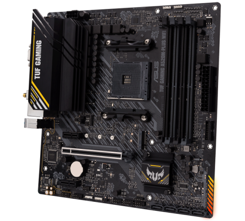 Материнская плата ASUS TUF GAMING A520M-PLUS WIFI, Socket AM4, A520, 4*DDR4,  D-Sub+DVI+HDMI, SATA3 + RAID, Audio, Gb LAN, USB 3.2*7, USB 2.0*5, COM*1 header (w/o cable), mATX ;90MB17F0-M0EAY0 (TUF GAMING A520M-PLUS WIFI)