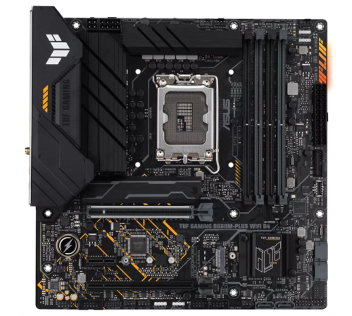 Материнская плата ASUS TUF GAMING B660M-PLUS WIFI D4, LGA1700, B660, 4*DDR4, DP+HDMI, CrossFireX, SATA3 + RAID, Audio, Gb LAN, USB 3.2*6, USB 2.0*6, COM*1 header (w/o cable), mATX ; 90MB1930-M0EAY0 (TUF GAMING B660M-PLUS WIFI D4)