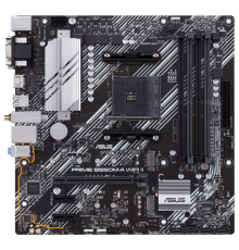 Материнская плата ASUS PRIME B550M-A WIFI II,  Socket AM4, B550, 4*DDR4, D-Sub+DVI+HDMI, SATA3 + RAID, Audio, Gb LAN, USB 3.2*8, USB 2.0*4, COM*1 header (w/o cable), mATX ; 90MB19X0-M0EAY0 (PRIME B550M-A WIFI II)