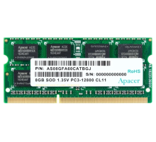 Оперативная память Apacer  DDR3   8GB  1600MHz SO-DIMM (PC3-12800) CL11 1.5V(Retail) 512*8 (AS08GFA60CATBGC/DS.08G2K.KAM) (AS08GFA60CATBGC)