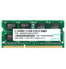 Оперативная память Apacer  DDR3   8GB  1600MHz SO-DIMM (PC3-12800) CL11 1.5V(Retail) 512*8 (AS08GFA60CATBGC/DS.08G2K.KAM) (AS08GFA60CATBGC)