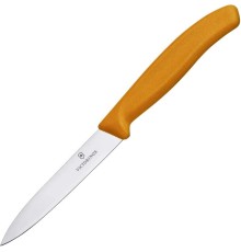 Нож кухонный Victorinox Swiss Classic (6.7606.L119) стальной для чистки овощей и фруктов лезв.80мм прямая заточка оранжевый
