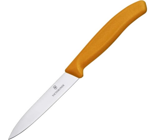 Нож кухонный Victorinox Swiss Classic (6.7606.L119) стальной для чистки овощей и фруктов лезв.80мм прямая заточка оранжевый Нож кухонный Victorinox Swiss Classic (6.7606.L119) стальной для чистки овощей и фруктов лезв.80мм прямая заточка оранжевый