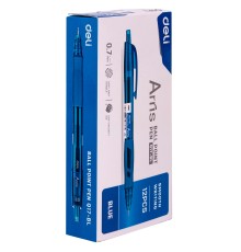 Ручка шариковая Deli EQ17-BL Arris авт. 0.7мм резин. манжета синий синие чернила