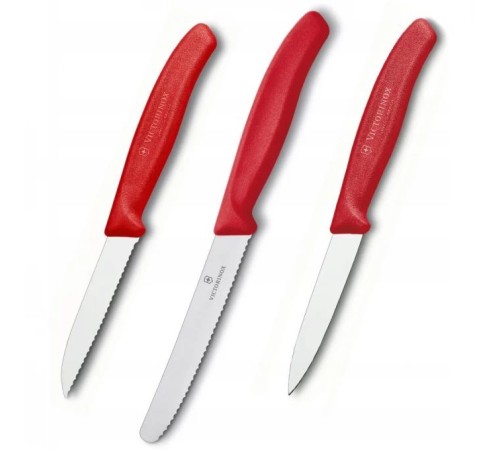 Набор ножей кухон. Victorinox Swiss Classic (6.7111.3) компл.:3шт красный подар.коробка Набор ножей кухон. Victorinox Swiss Classic (6.7111.3) компл.:3шт красный подар.коробка