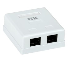Настенная информационная розетка RJ45 8P8C, кат.5Е UTP, 2-порта, белая ITK CS2-1C5EU-22