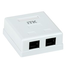 Настенная информационная розетка RJ45 8P8C, кат.5Е UTP, 2-порта, белая ITK CS2-1C5EU-22