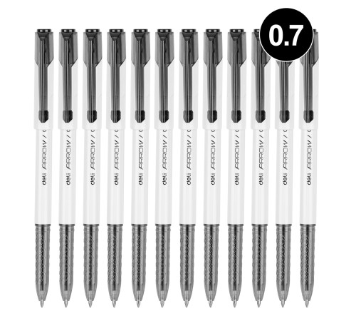 Ручка шариковая Deli EQ23-BK 0.7мм белый черные чернила (1шт)
