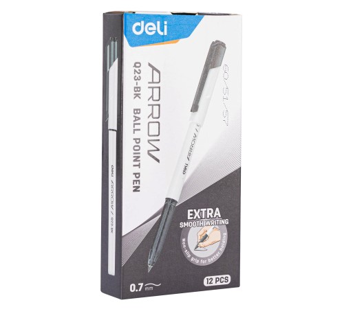 Ручка шариковая Deli EQ23-BK 0.7мм белый черные чернила (1шт)