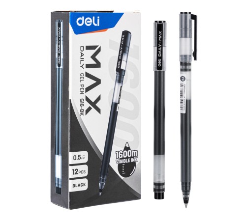 Ручка гелевая Deli EG16-BK Daily MAX 0.5мм черный черные чернила