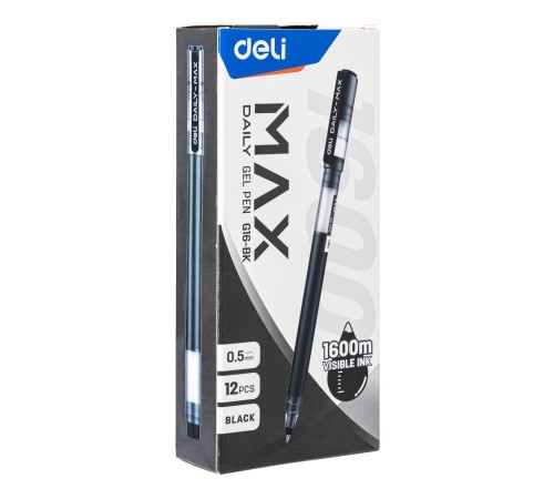 Ручка гелевая Deli EG16-BK Daily MAX 0.5мм черный черные чернила