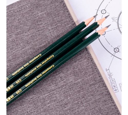 Карандаш чернографит. Deli EC88-2B 2B шестигран. липа ластик коробка картонная (12шт)