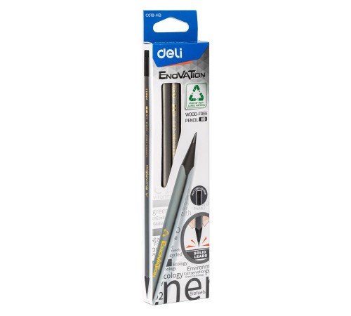 Карандаш чернографит. Deli EC018-HB Enovation HB трехгран. ластик коробка картонная (12шт) Карандаш чернографит. Deli EC018-HB Enovation HB трехгран. ластик коробка картонная (12шт)
