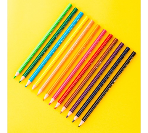 Карандаши цветные Deli EC112-24 Enovation трехгранные пластик 24цв. карт.тубус (24шт)