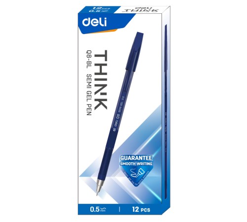 Ручка шариковая Deli EQ8-BL Think 0.7мм синий синие чернила (12шт)