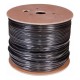 Кабель сетевой Buro UTP 4 пары cat5E solid 0.50мм Cu 305м черный outdoor стальной трос