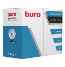 Кабель сетевой Buro UTP 4 пары cat5E solid 0.40мм Cu 305м серый