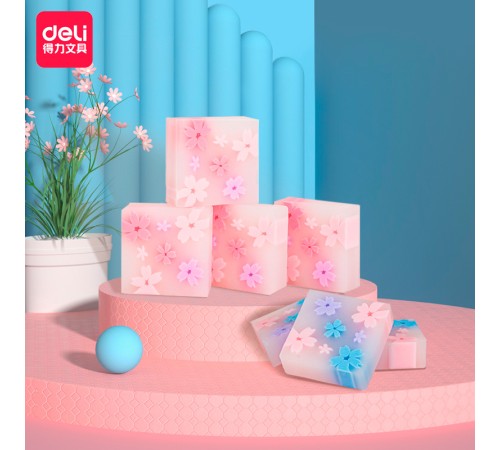 Ластик Deli 71135 35х35х11мм ПВХ ассорти