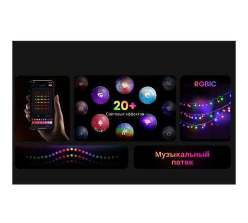 Умная  гирлянда Yeelight  100 ламп , 10 метров / RGBIC+ BLE  / YLYDD-0055