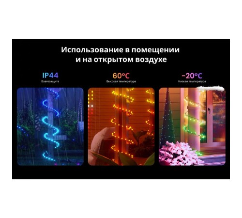 Умная  гирлянда Yeelight  100 ламп , 10 метров / RGBIC+ BLE  / YLYDD-0055