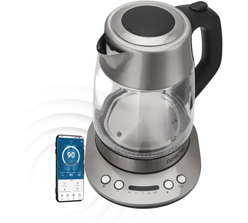 Чайник электрический Polaris PWK 1775CGLD 1.7л. 1850Вт серебристый матовый (корпус: стекло)