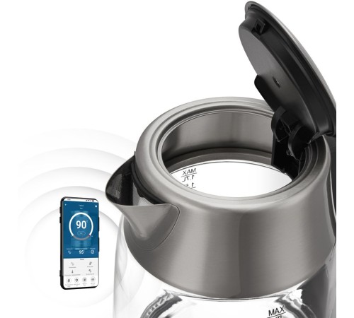 Чайник электрический Polaris PWK 1775CGLD 1.7л. 1850Вт серебристый матовый (корпус: стекло)