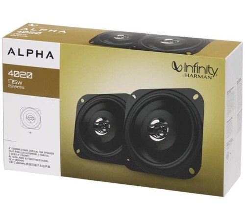 Колонки автомобильные Infinity Alpha 4020 (без решетки) 175Вт 88дБ 4Ом 10см (4дюйм) (ком.:2кол.) коаксиальные двухполосные