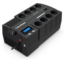 ИБП CyberPower BR700ELCD, Line-Interactive, 700VA/420W, 8 Schuko розеток, USB&USB Charger, RJ11/RJ45, LCD дисплей, Black, 0.23х0.33х0.2м., 6.2кг. CyberPower BR700ELCD