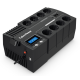 ИБП CyberPower BR700ELCD, Line-Interactive, 700VA/420W, 8 Schuko розеток, USB&USB Charger, RJ11/RJ45, LCD дисплей, Black, 0.23х0.33х0.2м., 6.2кг. CyberPower BR700ELCD