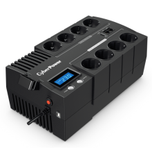 ИБП CyberPower BR1200ELCD, Line-Interactive, 1200VA/720W, 8 Schuko розеток, USB&USB Charger, RJ11/RJ45, LCD дисплей, Black, 0.33х0.2х0.01м., 9кг. CyberPower BR1200ELCD 1200VA