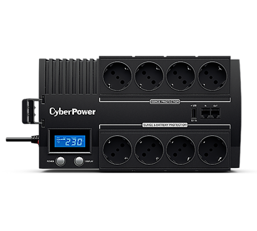 ИБП CyberPower BR1200ELCD, Line-Interactive, 1200VA/720W, 8 Schuko розеток, USB&USB Charger, RJ11/RJ45, LCD дисплей, Black, 0.33х0.2х0.01м., 9кг. CyberPower BR1200ELCD 1200VA