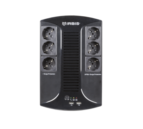 Источник бесперебойного питания IRBIS UPS Personal plus  800VA/480W, AVR, 6xSchuko outlets(6 w battery support), 1 year warranty (ISBR800E)