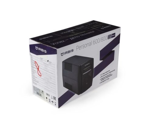 Источник бесперебойного питания IRBIS UPS Personal  800VA/480W, Line-Interactive, AVR, 3xC13 outlets, USB, 2 year warranty (ISB800ECI)