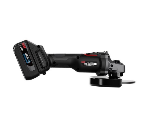 Угловая шлифмашина аккумуляторная Deli DC601, (2АКБ*4Ач + ЗУ, 20В, 115мм, М14, 3500/6000/8500об/мин, сумка)