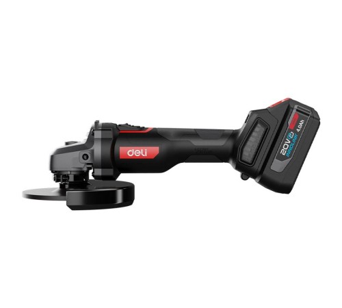 УШМ (болгарки) Deli Угловая шлифмашина аккумуляторная Deli DE-JM20-2D4 (2АКБ*4Ач + ЗУ, 20В, 125мм, М14, 3500/6000/10000об/мин, сумка)
