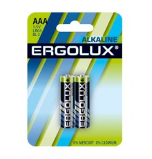Батарея Ergolux Alkaline LR03 BL-2 AAA 1250mAh (2шт) блистер