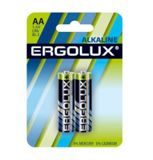 Батарея Ergolux Alkaline LR6 BL-2 AA 2800mAh (2шт) блистер