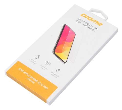 Защитное стекло для экрана Digma для Apple iPhone 12/12 Pro прозрачная 1шт. (DGG1AP12PA) Защитное стекло для экрана Digma для Apple iPhone 12/12 Pro прозрачная 1шт. (DGG1AP12PA)