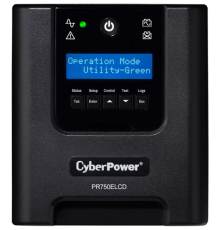 ИБП CyberPower PR750ELCD, Line-Interactive, 750VA/675W, 6 IEC-320 С13 розеток, USB&Serial, SNMPslot, LCD дисплей, Black, 0.48х0.27х0.28м., 13.5кг. CyberPower PR750ELCD 750VA