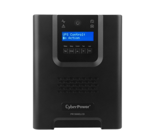 ИБП CyberPower PR1500ELCD, Line-Interactive, 1500VA/1350W, 8 IEC-320 С13 розеток, USB&Serial, SNMPslot, LCD дисплей, Black, 0.5х0.3х0.35м., 28.3кг. CyberPower PR1500ELCD ИБП CyberPower PR1500ELCD, Line-Interactive, 1500VA/1350W, 8 IEC-320 С13 розеток, USB&Serial, SNMPslot, LCD дисплей, Black, 0.5х0.3х0.35м., 28.3кг. CyberPower PR1500ELCD
