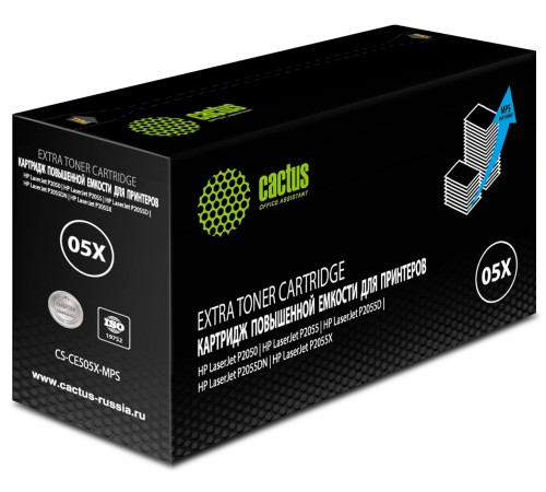 Картридж лазерный Cactus CS-CE505X-MPS CE505XX черный (13000стр.) для HP LaserJet P2050 /P2055 /P2055D/ P2055DN / P2055X