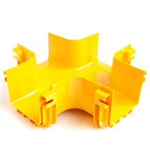 Х-соединитель оптического лотка 120 мм, монтаж без соединителей, желтый (LAN-OT120-XT/NC)