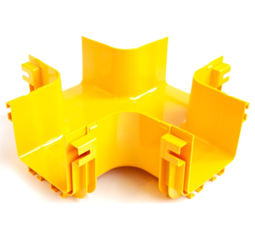 Х-соединитель оптического лотка 120 мм, монтаж без соединителей, желтый (LAN-OT120-XT/NC)