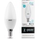 Лампа светодиодная Gauss 8Вт цок.:E14 свеча 220B 4100K св.свеч.бел.нейт. C37 (упак.:1шт) (33128)