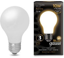 Лампа светодиодная Gauss 10Вт цок.:E27 шар 220B 2700K св.свеч.бел.теп. A60 (упак.:10шт) (102202110)