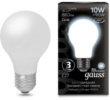 Лампа светодиодная Gauss 10Вт цок.:E27 шар 220B 4100K св.свеч.бел.нейт. A60 (упак.:10шт) (102202210)
